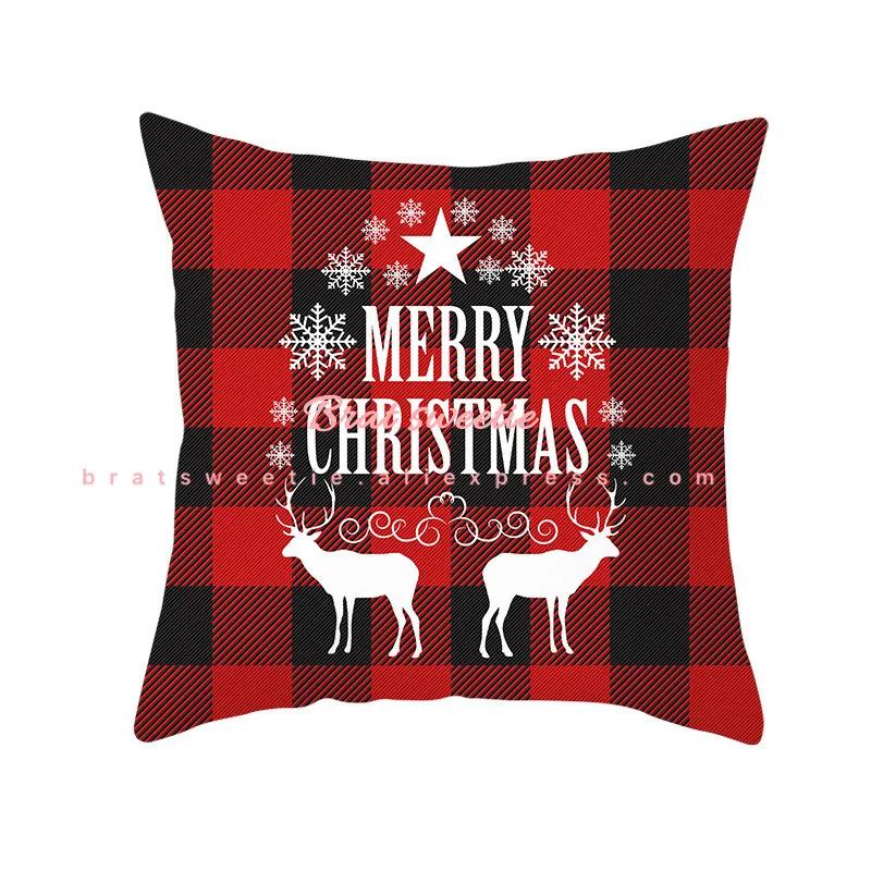 Red and Black Christmas Buffalo Check Plaid Pillow Case Valentines Day Polyester Cushion Covers Pillowcase for Home Decorations - Color: TPR215-2