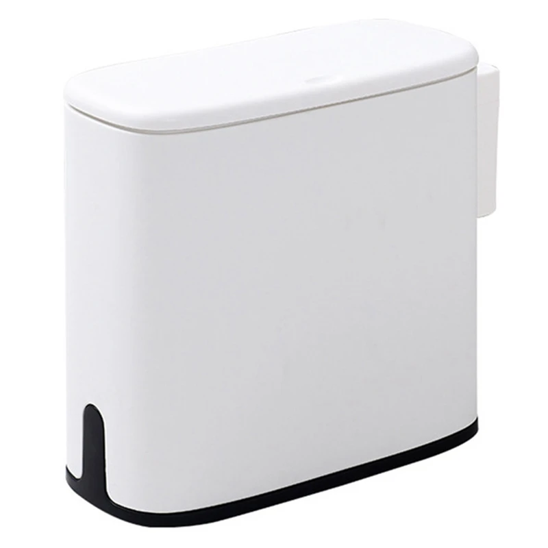 

11L Trash Can Bathroom Waste Bin Toilet Dustbin Trash Basket Garbage Bucket Garbage Bag Holder Storage Container White