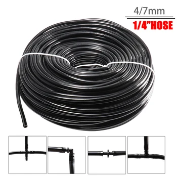 Garden Watering 4/7mm Hose PVC Micro Irrigation Pipe 1/4'' Tubing Irrigation Drip System Sprinkler Tube for Greenhouse Bonsai 1