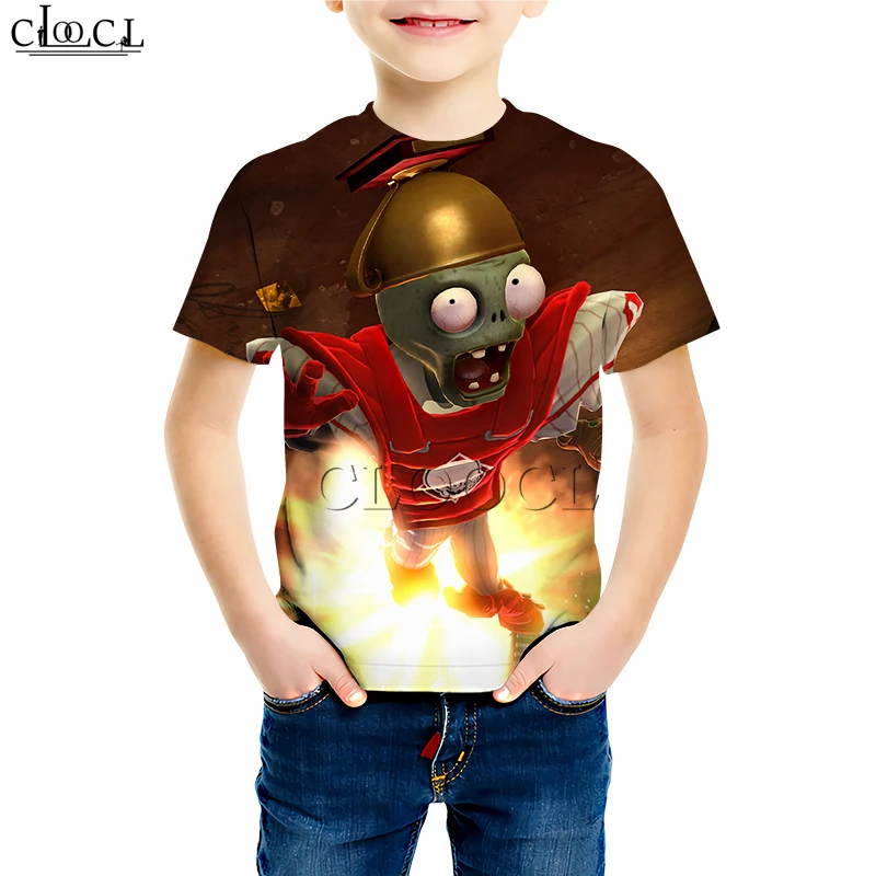 Plants Vs Zombies Printed T Shirts Boy Girl Kids Games Sweatshirt 3D Print Zombie Hoodies Baby Hip 
