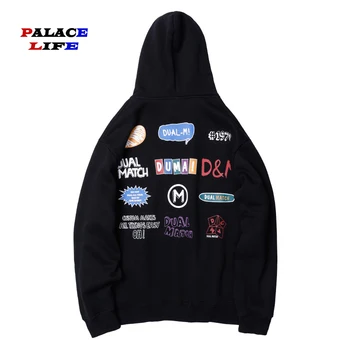 

Harajuku Men Hip Hop Spring and autumn graffiti graphic printing Hoodie Streetwear Casual hoodie men Pullover Sweatshirt Cotton