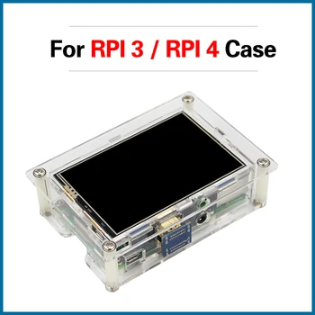 

MICROBOT For Raspberry Pi 4 Acrylic Case Transparent Shell for 3.5inch HDMI Touch Screen Display for Raspberry Pi 3 RPI102