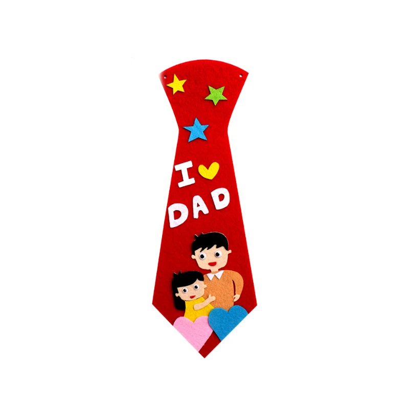 red Sz паровой Детский мультфильм Diy галстук День отца подарок игрушки нетканый Войлок коллаж милый ремесло украшения наклейки развивающие подарки - Цвет: red