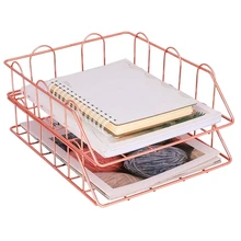 Металлическая проволока 4 в 1 настольный органайзер набор-палочка держатель для заметок, подвесной органайзер для файлов и 2 лотка для букв