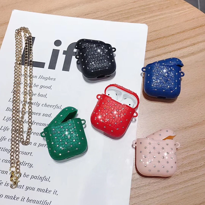 

For Apple Airpods case Luxury Rhinestone diamonds protective cover Wireless Bluetooth Earphone Case Charging box