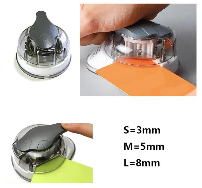 3 In 1 Corner Rounder Mini Corner Trimmer Punch R4/R7/R10mm Round DIY Paper Card Photo Planner Cutting Supplies paper cutter paper punch paper craft punch corner cutter corner punch fillet cutting tool bevel cutter