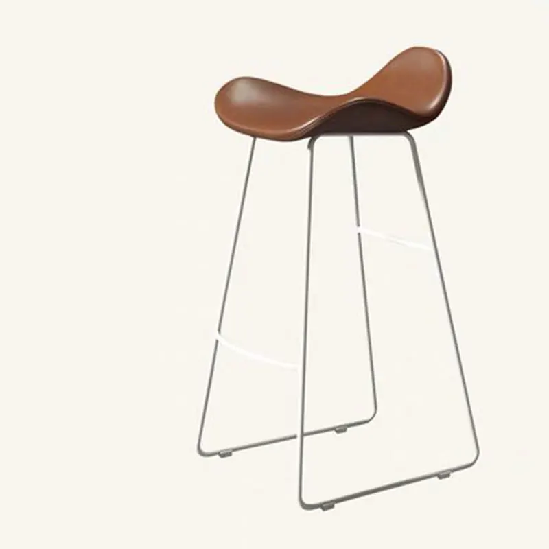 White and Brown 75 Скандинавское кресло для бара, стойка для ресторана, высокая стойка, спинка для отдыха, домашняя барная стойка, две высоты сидения, различные цвета - Цвет: White and Brown 75