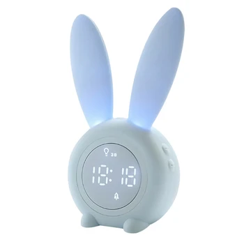 

Led Digital Alarm Clock Electronic Led Display Sound Control Night Lamp Desk Clock for Home Decoration Blue