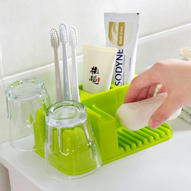 1 шт. пластиковый органайзер для хранения зубных щеток и мыла|Полки стеллажи