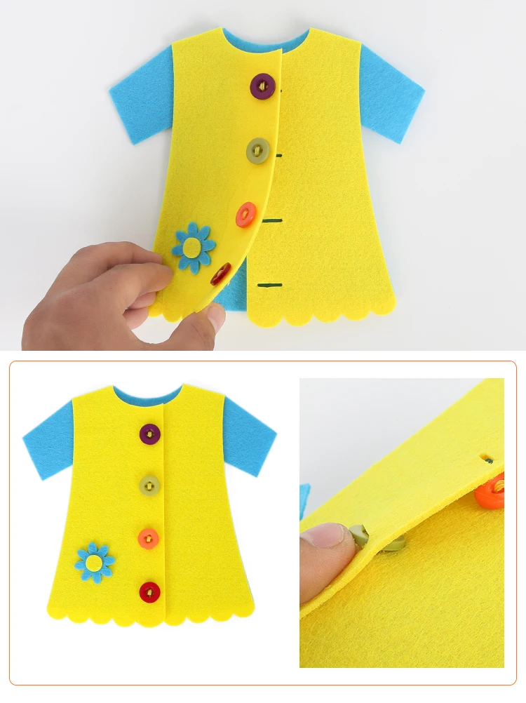 Kindergarten Diy cloth art early education growth toys montessori learn button operation zipper teaching manual course toys