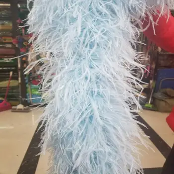 

Wholesale Beautiful 10 Meters 5 Layer Light Blue Ostrich Feather/weddings/parties/home improvement/scarves Decoration