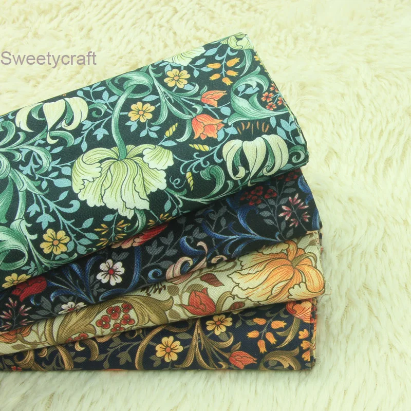 

110*45cm Flower Printed Fabric tissus telas Plain Cotton Fabrics Tecido For DIY Bag Handmade Sewing patchwork Accessories Cloth