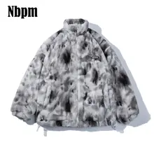Winter Women High Quality Faux Rabbit Fur Coat Luxury Tie Dyeing Jackets Loose OverCoat Thick Warm Plus Size Female Plush Coats