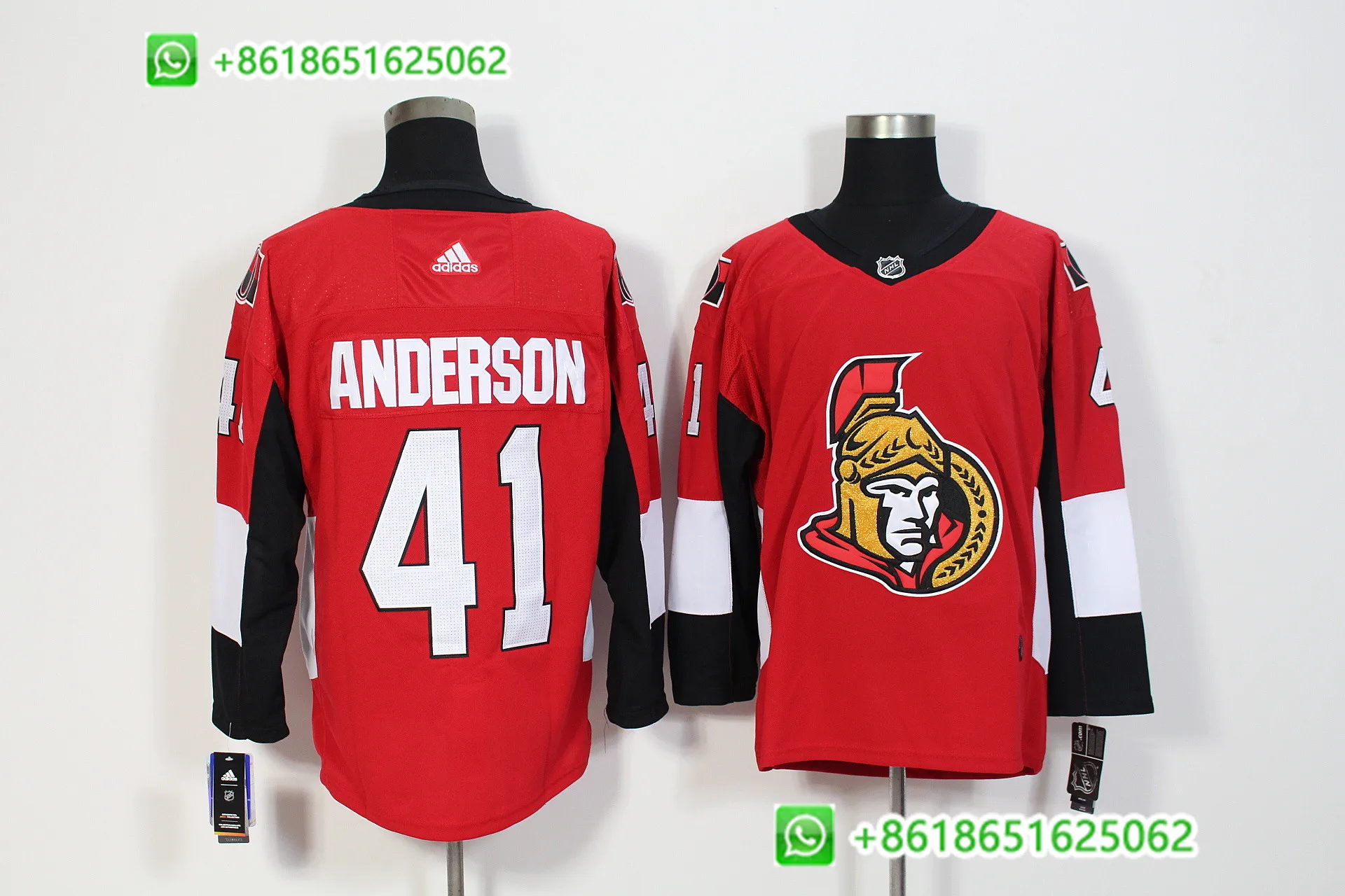 AS PICTURE Мужская Хоккейная Футболка Ottawa Erik Karlsson Mark Stone Mike Hoffman - Цвет: AS PICTURE