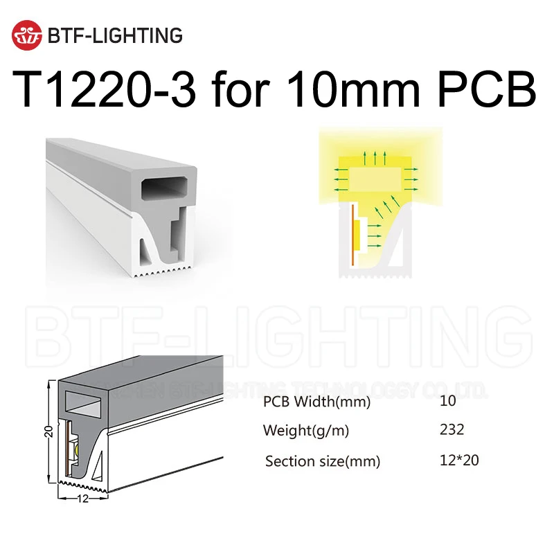 WS2812B WS2811 светодиодный неоновый Канатный светильник из силикагеля 1 м 2 м 3 м 4 м 5 м гибкий светильник с мягкой лампой IP67 Водонепроницаемый для украшения - Испускаемый цвет: T1220-3 for 10mm PCB