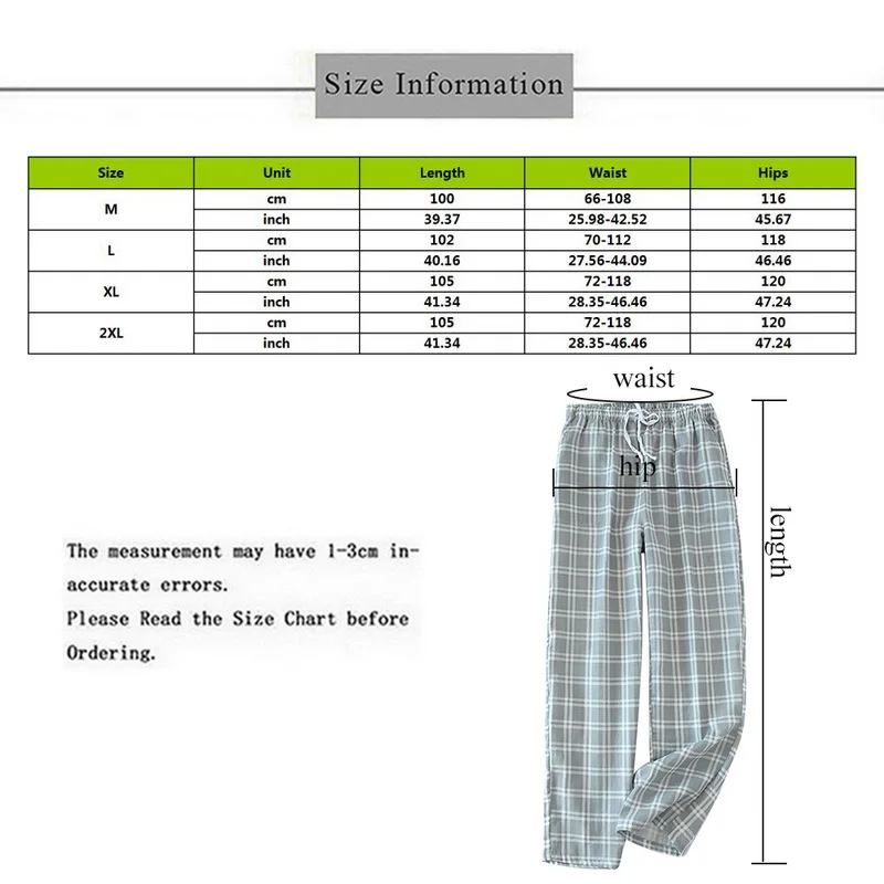 pajama pants Men's Cotton Sleep Trousers Plaid Knitted Sleep Pants Mens Pajamas Pants Bottoms Sleepwear Pajama Short Pijama Hombre mens silk pajamas