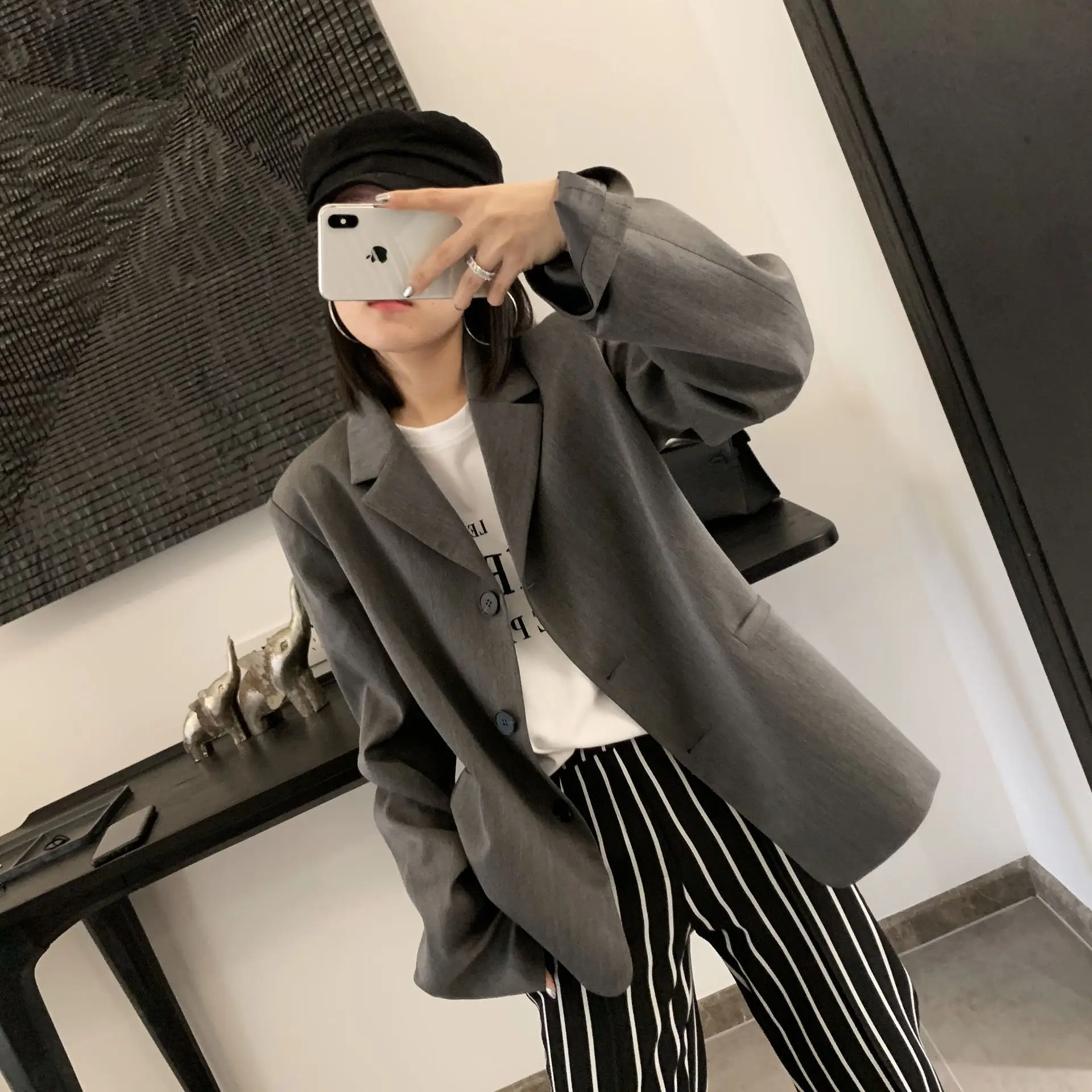 WOMENGAGA spring new Korean style sleeve long sleeve Notched single-breasted suit two-piece lapel jacket fashion clothing DG037