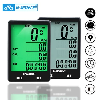 

INBIKE 2.8'' Large Screen Bicycle Computer Wireless Bike Computer Cycling Measurable Stopwatch Rainproof Speedometer Odometer