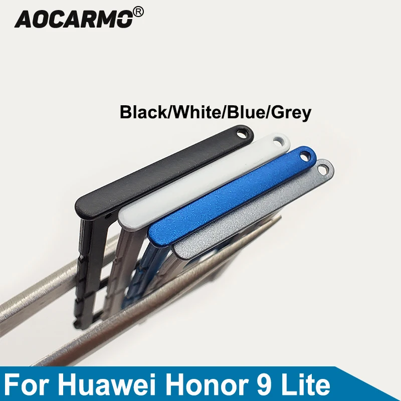 Aocarmo negro/azul/gris/blanco para Huawei Honor 9 Lite SD MicroSD soporte Nano bandeja de tarjeta Sim ranura