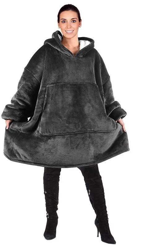 Мягкий толстый свитер с капюшоном, Одеяло Унисекс с гигантским карманом для взрослых и детей, флисовое утяжеленное одеяло s для кровати, для путешествий, дома