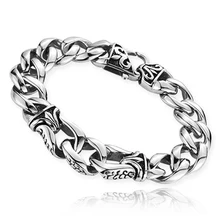 316L нержавеющая сталь цена панк браслет винтажные тотемные украшения для мужчин Прямая поставка Модные украшения 12 мм 8,66"