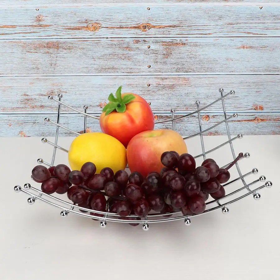 Metal Wire Fruit Vegetable Snack Tray Bowl Basket Kitchen Storage Rack Holderr