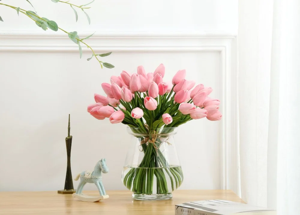 Fake PU Tulip Imitation Flower Tulip Of Artificial Home Decoration Flowers Multicolor Optional For Wedding Decoration JH148 (7)