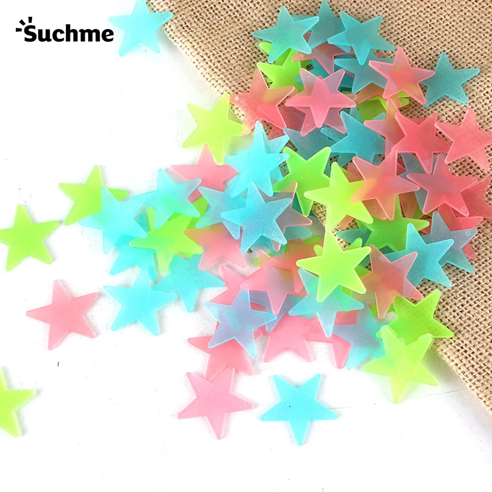 Wall Sticker Kids Bedroom Fluorescent Glow In The Dark Stars Glow Wall