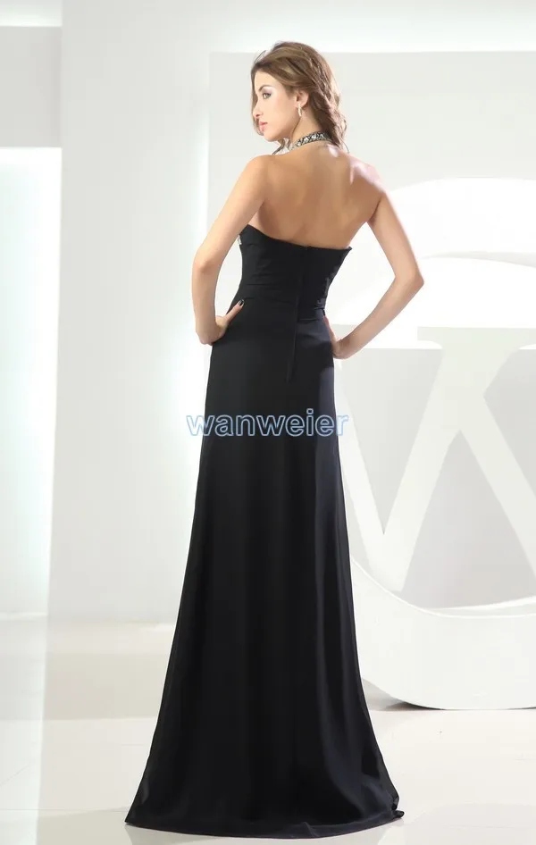 Макси vestidos formales Висячие шеи шифон Холтер выпускного вечера длинное с кристаллами камни платье подружки невесты