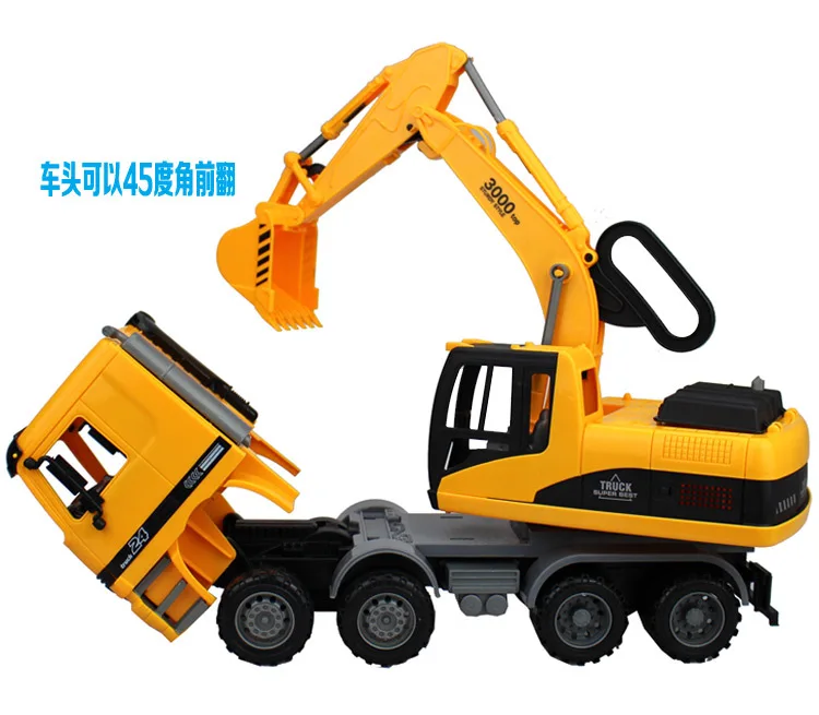 Children Large Size Engineering Vehicle Toy Inertia Set Baby Beach Excavator la tu Dumpers Little Boy Truck