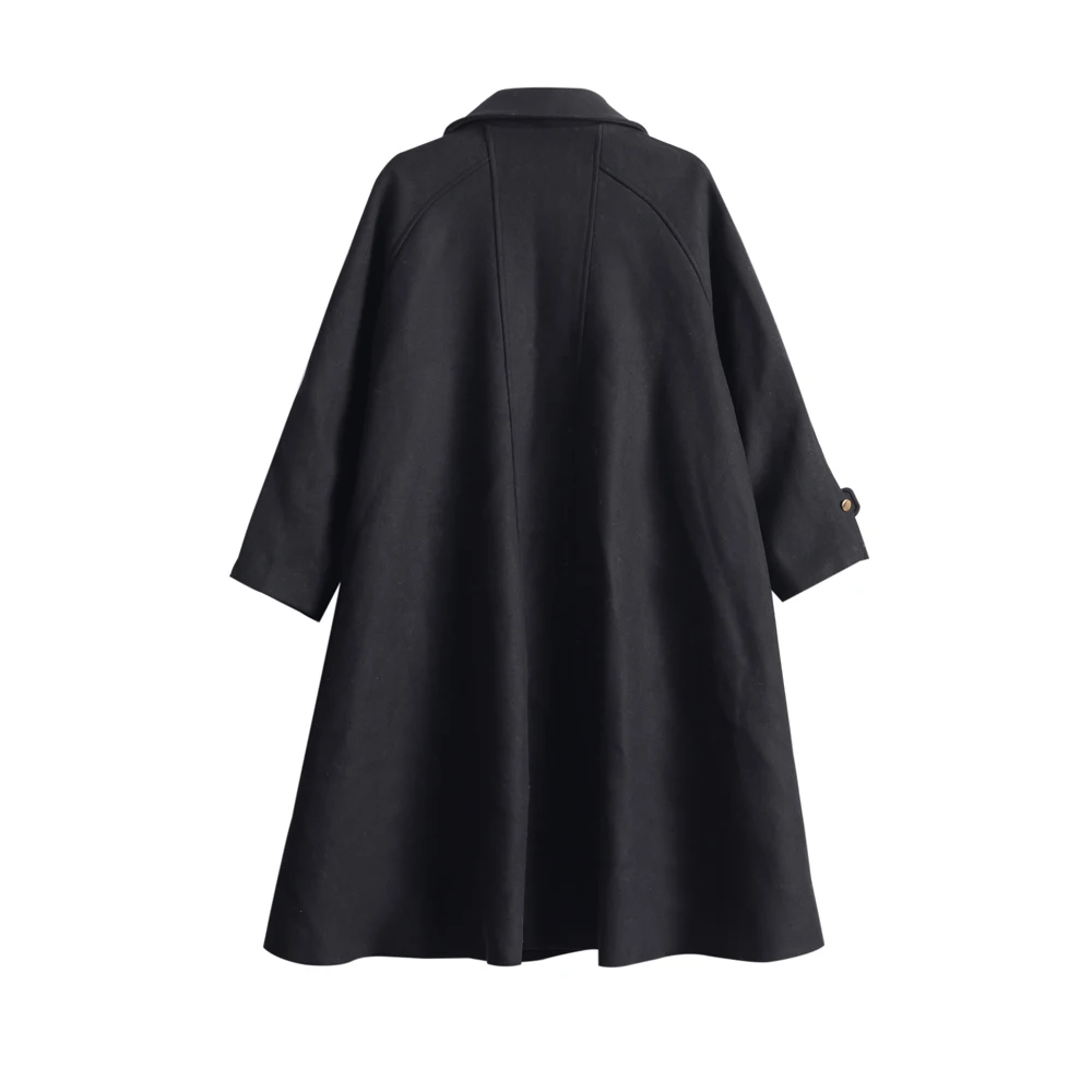 Winter Women Overcoat Long Single Breasted Thick Warm Lady Clothes Female Outerwear Black Casual Coat