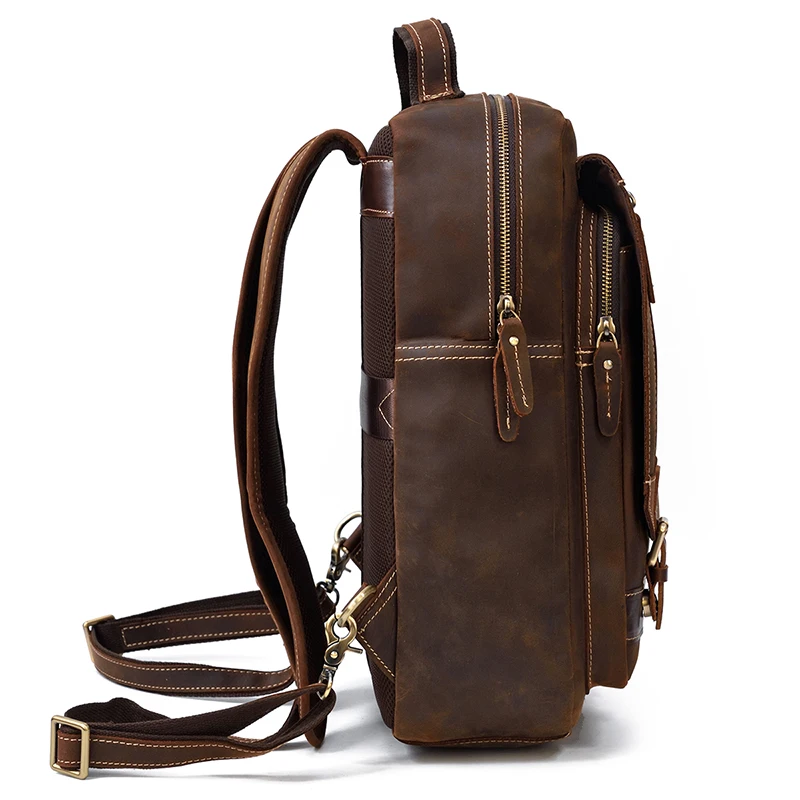 Genuine Leather Backpack Side Display