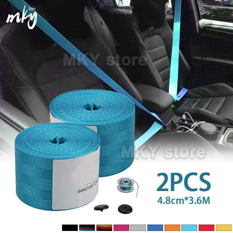 Correa de cinturón de seguridad para coche, accesorio grueso modificado para coche, cinturones de para arnés, mochila, de Color, 2 piezas, nuevo - AliExpress Automóviles y motocicletas