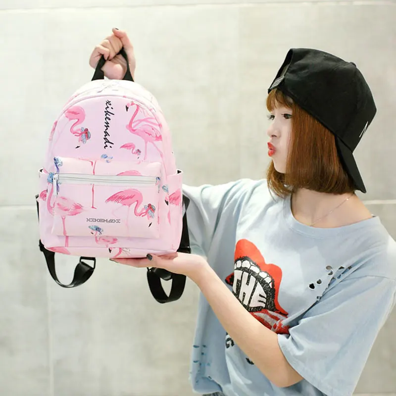 Модный рюкзак для девочек-подростков с кошкам Коко, принтованные школьные сумки с фламинго, женский рюкзак для путешествий, рюкзак Mochila Bolsos Mujer
