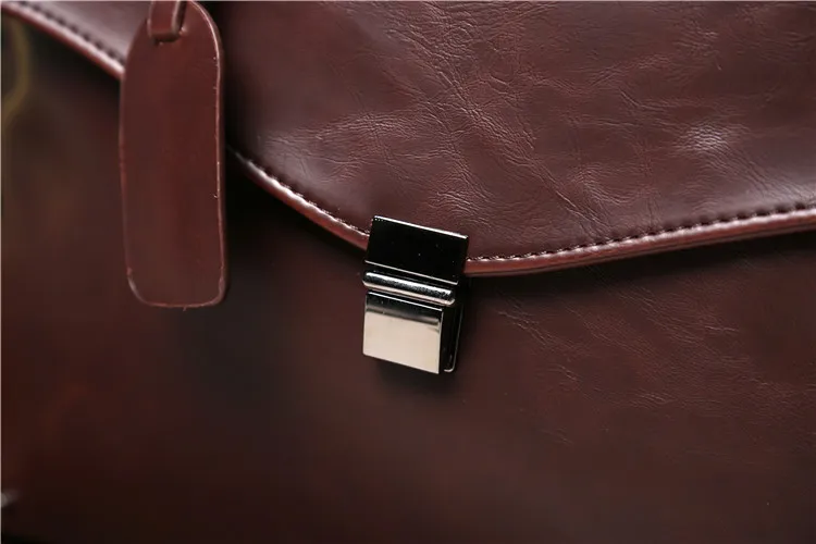 Деловой офисный портфель, Мужская брендовая сумка из искусственной кожи, винтажная Сумка-конверт на плечо, повседневная однотонная мужская сумка-мессенджер, ретро