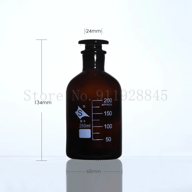 Lab Narrow-mouthed bottle Brown/Transparent Common Glass Small Mouth Reagent Bottle with Ground Stopper Laboratory Sample Vials