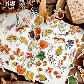 

46Pcs/pack Falling Leaves Creative DIY Diary Stickers Sticky Notes Planner Notebook Office Decoration