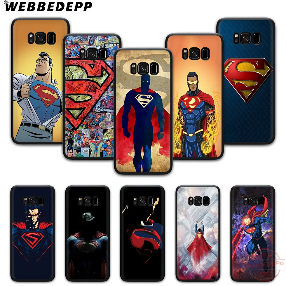 WEBBEDEPP Superman Soft Phone Case for Samsung S6 S7 Edge S8 S9 S10 Plus J4 J6 J7 J8 Note8 9 10 |