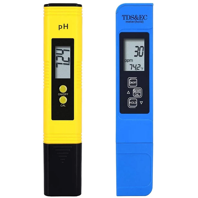High Accuracy TDS Meter Digital Water Tester Digital 0-14 PH Meter Tester 0-9990ppm TDS&EC LCD Water Purity PPM Aquarium Filter PH TDS blue