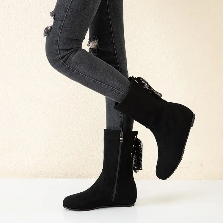 

Big Size 9 10 11 12 boots women shoes ankle boots for women ladies boots shoes woman winter Side zipper inner raised lace strap