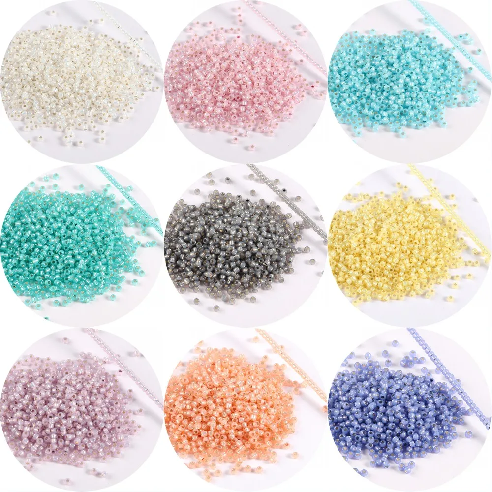 wholesale silver lined glass SEED BEADS jewelry making multi COLOUR 1000 pcs 
