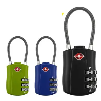 

Steel Wire Rope Customs Password Padlock Zinc Alloy Small Cabinet Mechanical Case And Bag Lock 527