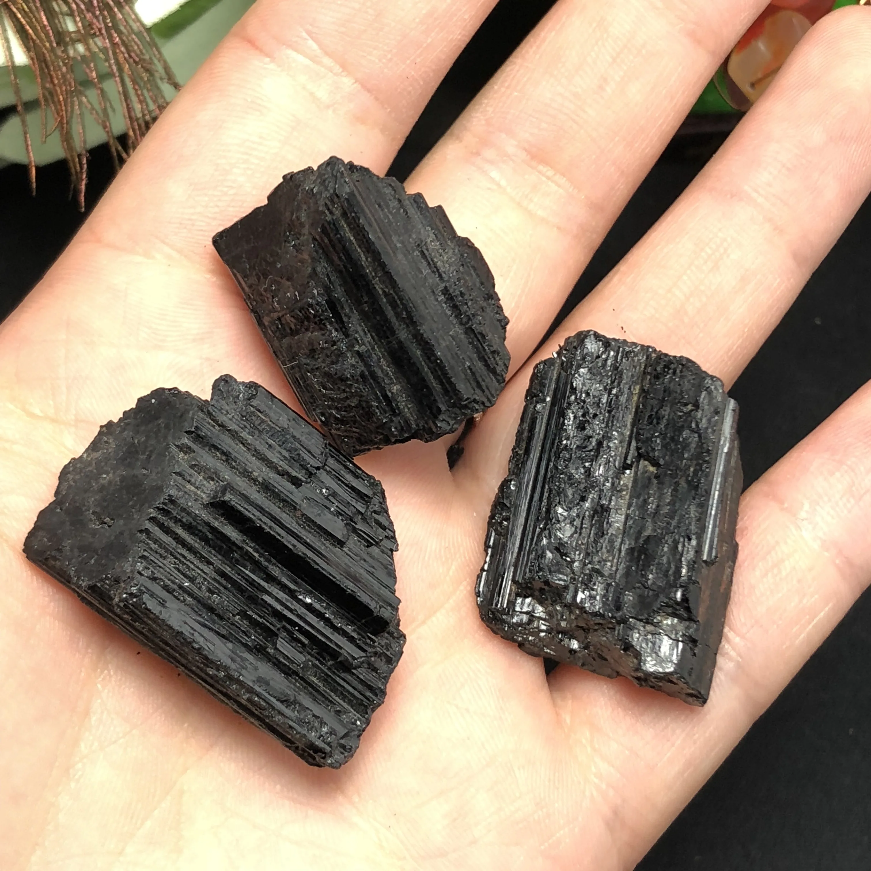 3 шт натуральный чистый черный из минерала Турмалин образцы красивые искусства и