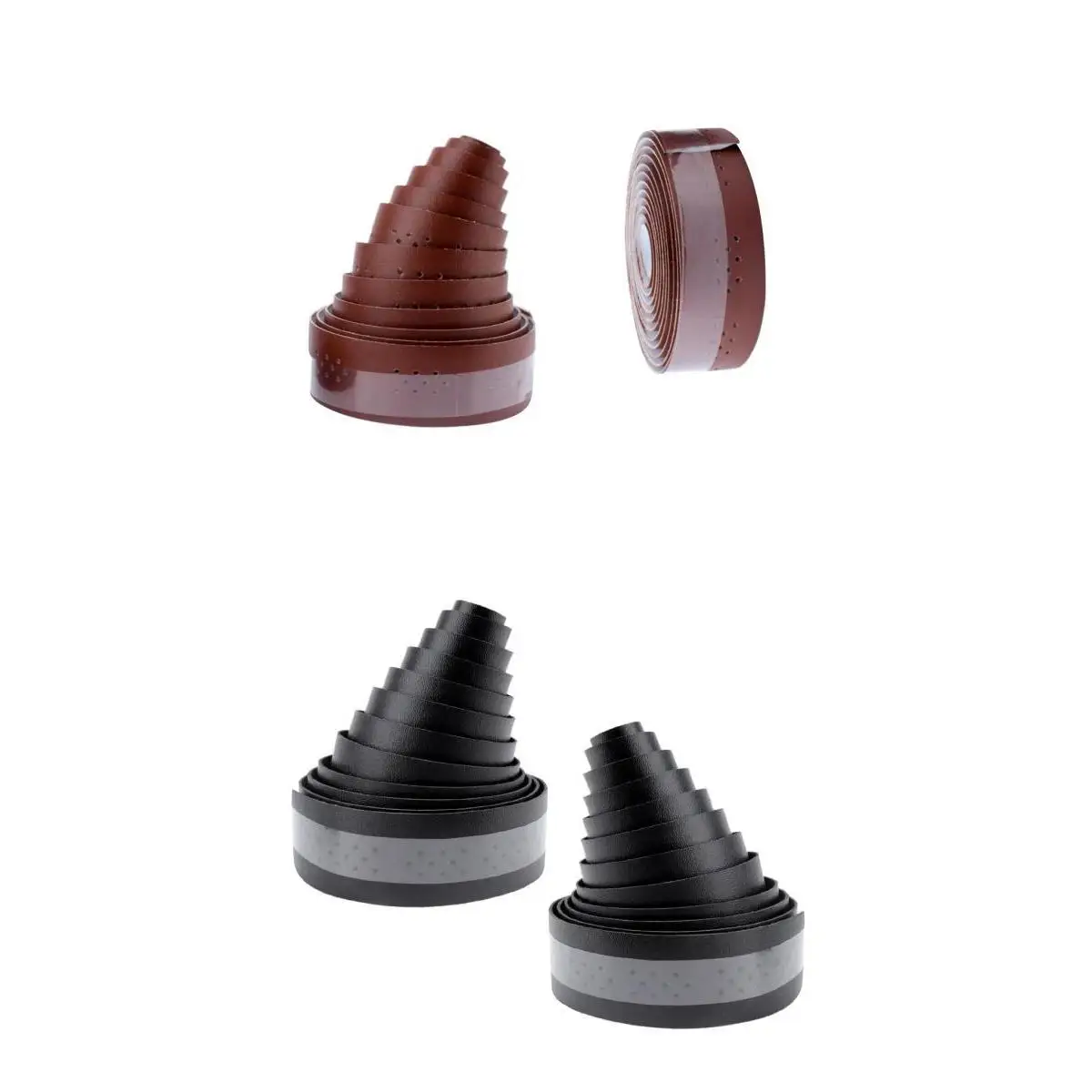 Count 4pcs PU Leather Bike Bicycle Handle Bar Grip Wrap Tape with End Plugs