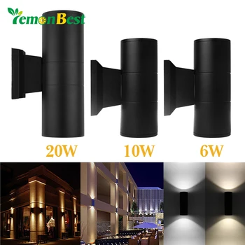 

6W 10W 20W COB Up Down Dual-Head outdoor Led wall light wall lamp Cylinder Indoor balcony fixture Waterproof IP65 Nordic