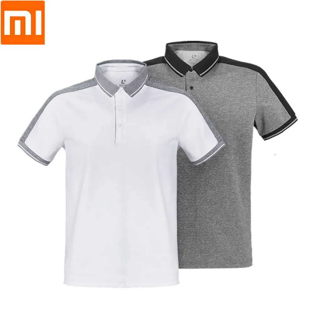 Оригинальные Модные хлопковые рубашки поло Xiaomi Мужская Повседневная дышащая