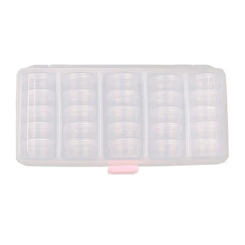 

25 Space Empty Nail Art Tips Decoation Gems Rhinestone Storage Clear Box Case Transparent Plastic Jewelry Box