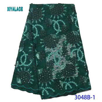

African Lace Fabric Embroidered Nigerian Lace Fabric High Quality 2019 Cotton French Lace Fabric Wedding Party Dress YA3048-1