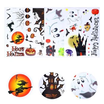 

2 Pcs Halloween Bat Ghost Stickers Glass Window Wall Decal Stickers