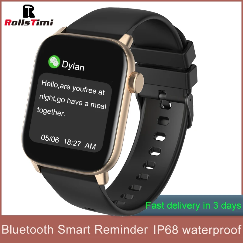 

Rollstimi Smart Watch Men Lady Fashion Full Touch Blood Pressure Monitor Fitness Tracker Sport smart wristband sport Smart Clock